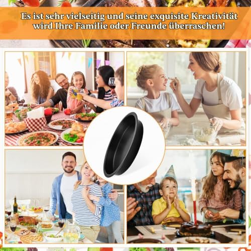Foto von ANTHYTA 4 Stücke Pie Tin Pizzaform Rund Ø18cm Pizzablech Carbonstahl Tarteform Antihaftbeschichtet Pizzabackbleche Set Kuchenblech Rund Backblech Quiche Backform für Pizza Käsekuchen Pie Flammkuchen