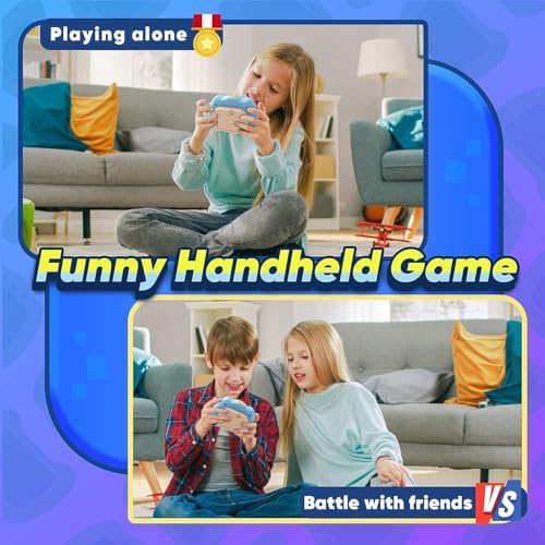 Yefun Pop on It Spielzeug, Plopper Elektronisches Light up Pop Game, Puzzle-Spielmaschine Game Controller, Antistress Geschenk für Jungen, Mädchen, Teenager, Autofahrt Kinder Spielzeug(Blau)