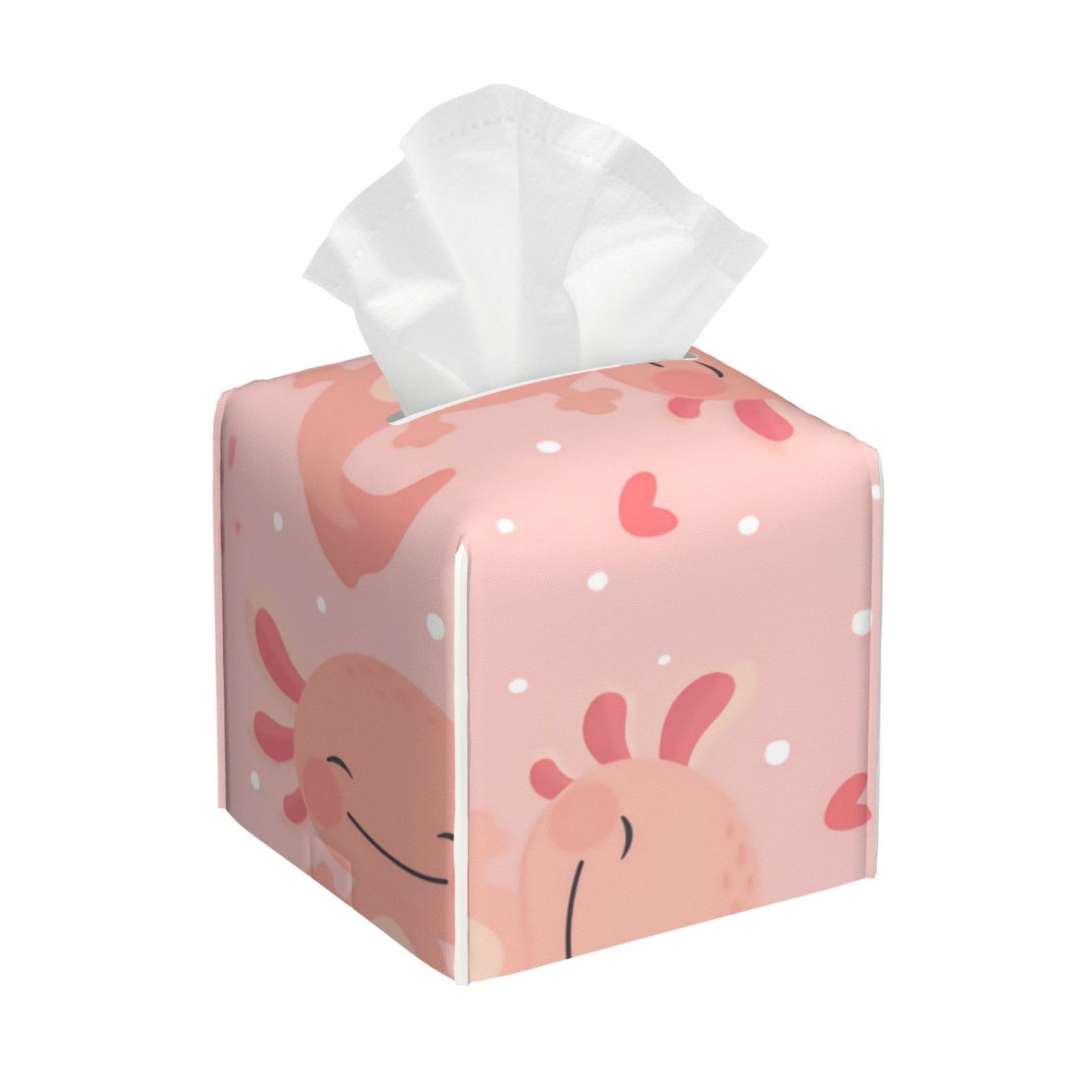Xingfox As Pic Axolotl Kawaii Tissue Box Cover, Fashionable Decorative Storage Box, Suitable For Most Places