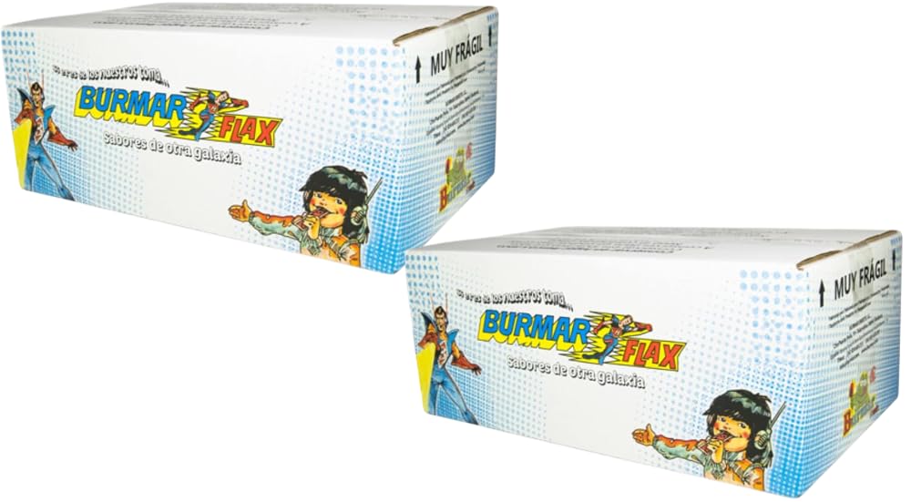 PACK 2 - Polo Flax Burmar 135 ml | Caja 48 Unidades | Golosina Líquida para Congelar | Sabores Cola, Lima, Naranja, Limón, Fresa y Tropical