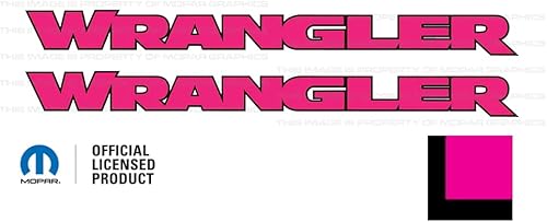 Miniatura 19 de Decal Mods Wrangler Hood - Calcomanía de vinilo gráfica para Jeep Wrangler JK/JL/JT (2007-2024), color negro con contorno rosa intenso FBHPO