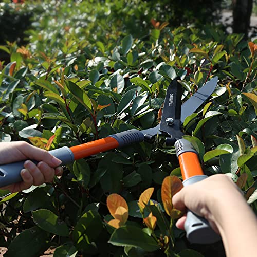 Tramitec Garden Hedge Shears, Manual Hedge Clippers For Shaping Shrubs And Trimming Bushes. Hedge Clippers & Shears Made With Durable Carbon Steel Blades, Shock-Absorbing Bumpers And Comfort Grips. #TOP4