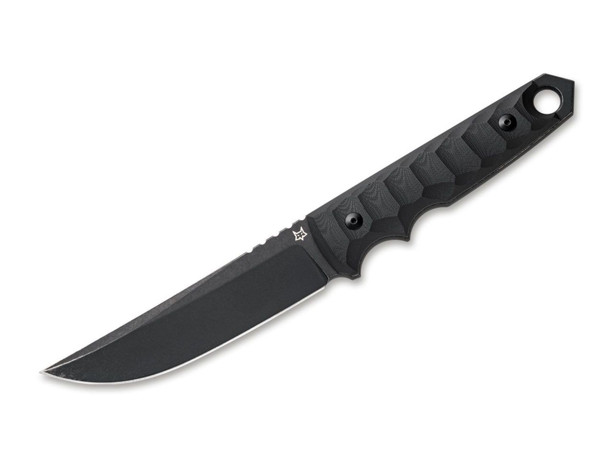 FOX-Knives 02FX744 Ryu Tactical Tanto G10 Black nieruchomy nóż dla dorosłych, czarny, 27 cm
