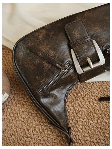 Verdusa Women's Vintage PU Leather Shoulder Bag Zipper Underarm Bags3