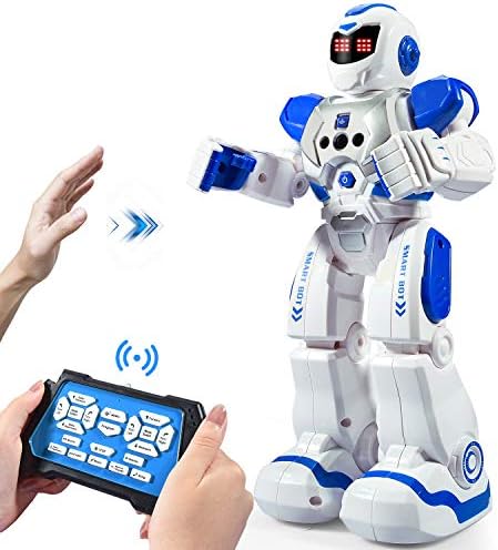 Onadrive Remote Control Robot for Kids Intelligent Programmable Robot with Infrared Controller,Dancing,Singing, Moonwalking and LED Eyes,Gesture Sensing Toys Kit for Childrens Entertainmen (Blue)