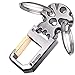 hephis Durable Keychain with Handy Bottle Opener,Solid Key Management,Heavy Duty Car Key Chains for Men and Women(Wiredrawing Gun Black and Gold)