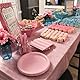 50 Stück rosa Pappteller – 22,9 cm rosa Geburtstagsteller Großpackung Pappteller rosa runde Speiseteller für Mädchen Babyparty Geschlecht Enthüllung rosa Partydekorationen