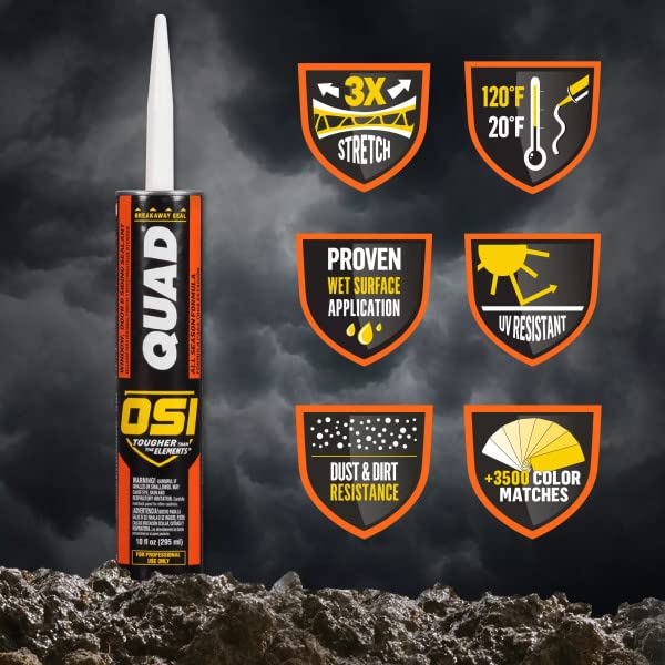 Image of OSI Quad Window, Door and Siding Sealant Beige 455, 10 fl oz, Cartridge (12 Pack)