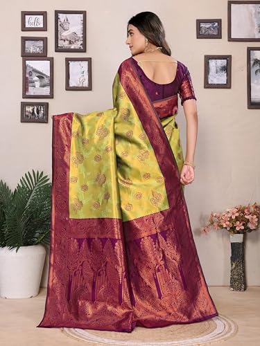 Image of Avantika Fashion Women's Kanjivaram Soft Silk Banarasi Sarees With Blouse Piece For Women
