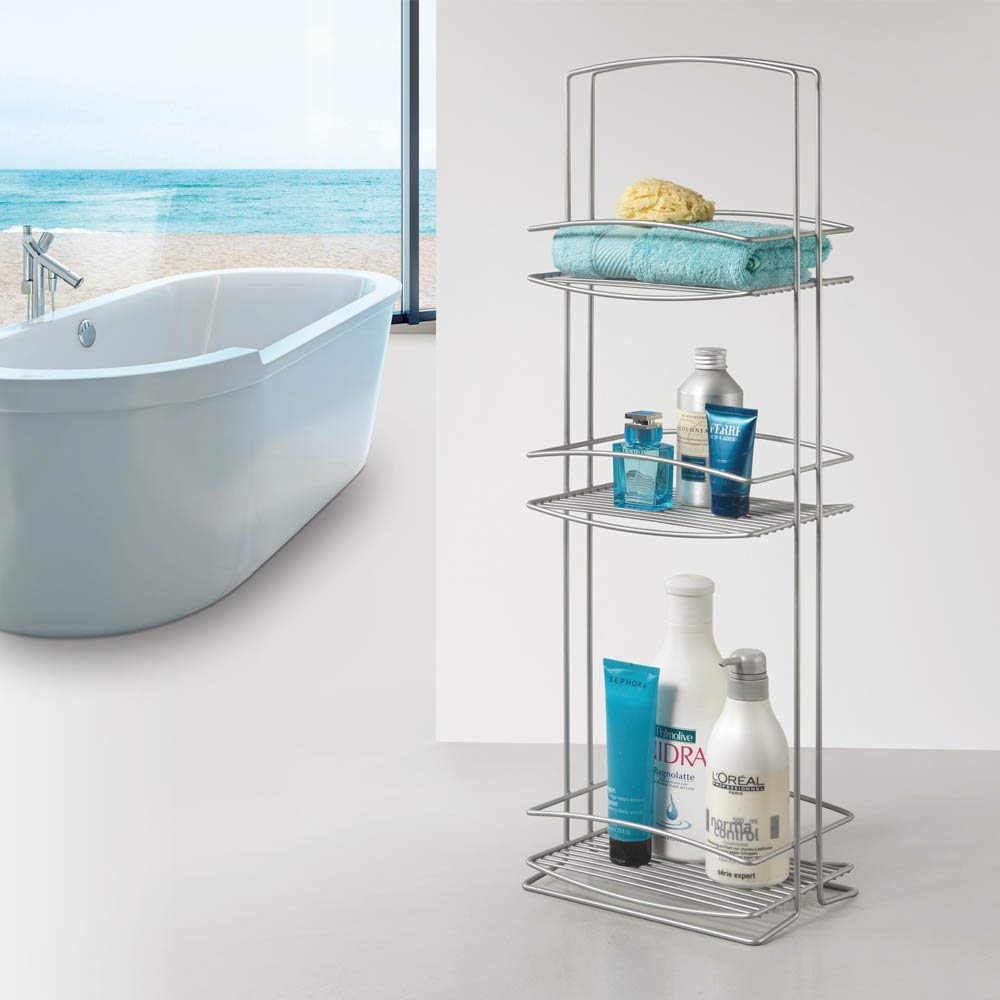 Metaltex ONDA - Mueble Baño Torre 3 Niveles. Acabado POLYTHERM color Gris.