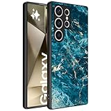 Design unique et exclusif Coque compatible avec Smartphonica Étui de protection compatible avec Samsung Galaxy S24 Ultra, motif marbre imprimé - Coque arrière en TPU - Motif marbre - Bleu