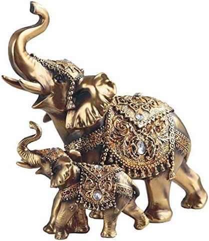 George S. Chen Imports Thai Collectible Statue Figurine Decoration (Trunk up-Thai Elephant, 88214Gold)