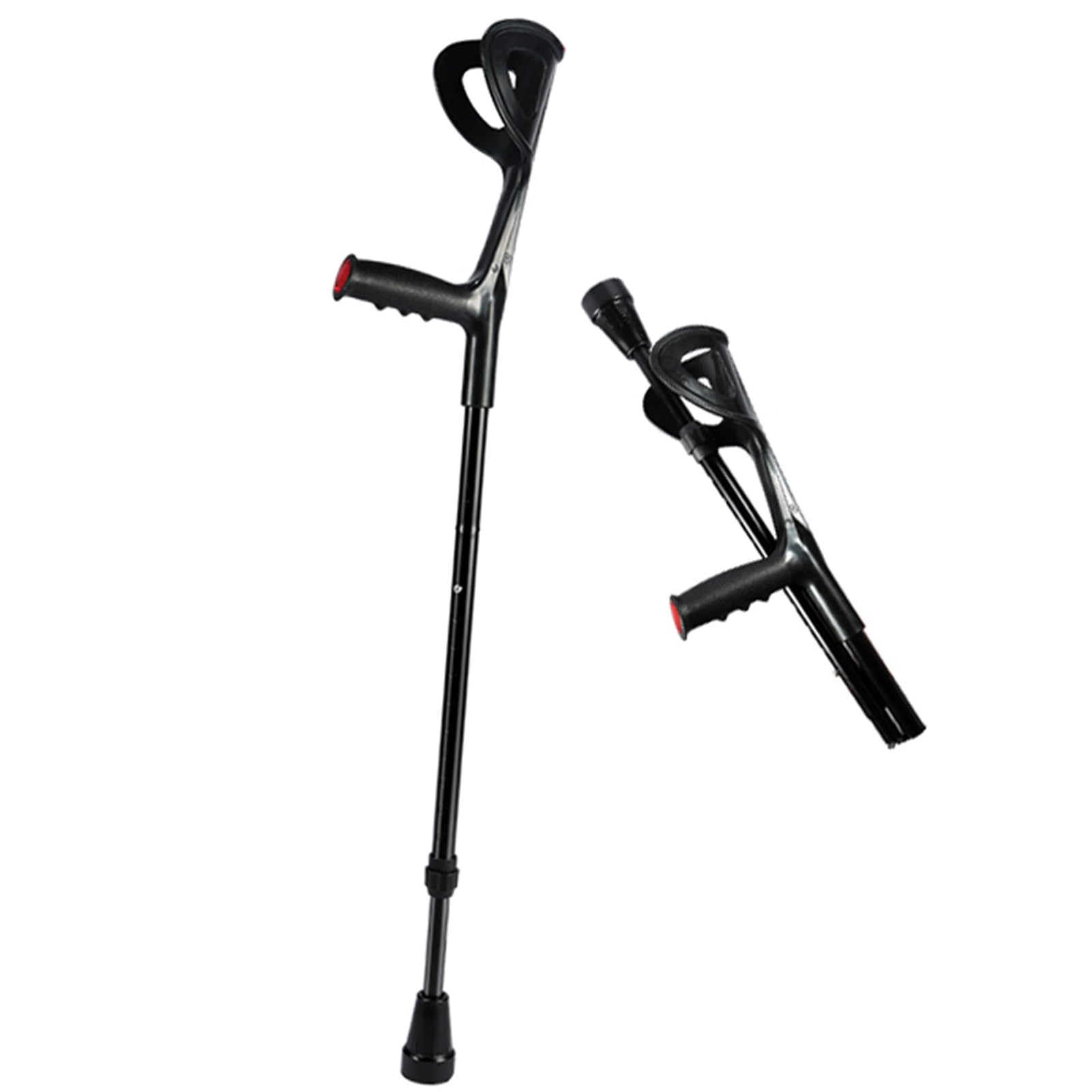 Muletas Plegables for Adulto, Muletas Plegables for el Antebrazo for Viajes, Ligero Aluminio Muletas for Caminar (Color : 2pcs Black)