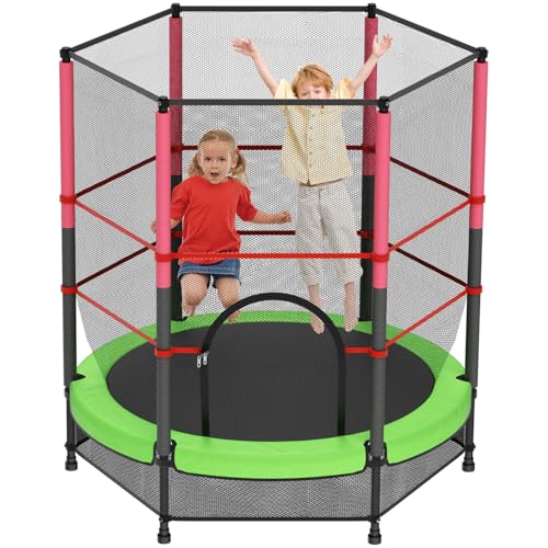 Cama Elástica Infantil Ø 140cm,Trampolines con Red de Seguridad y Almohadilla para Muelles para Niños de 3-6 Años, de Interior/Exterior, Carga estática 135kg Trampolín al Aire Libre