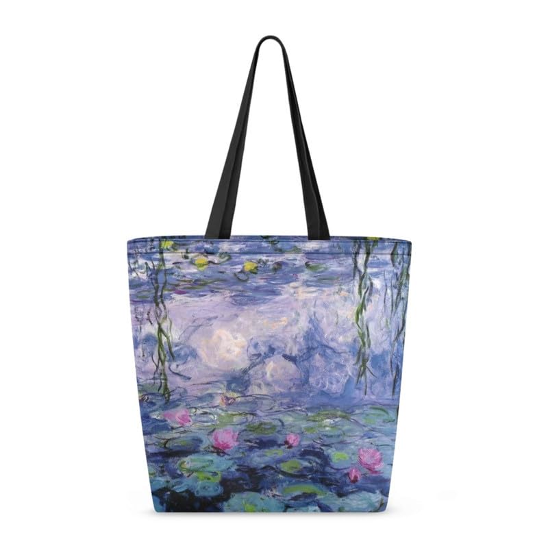 Jolamirel Art Reusable Grocery Bags Large Foldable Tote, Large Capacity Canvas Totes Hobo for Work, Travel, Shopping