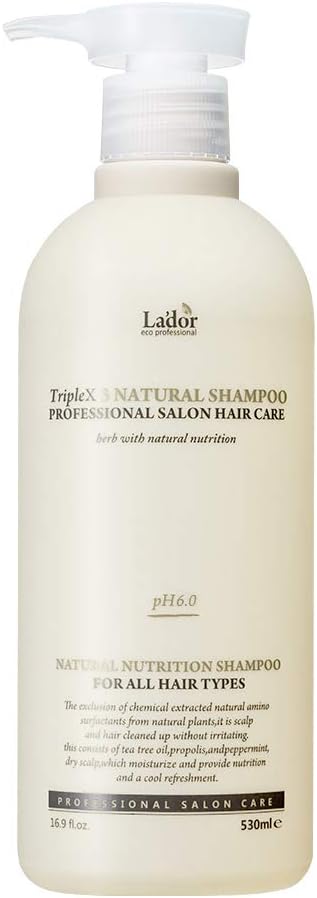 LADOR TripleX 3 Deep Cleansing Shampoo for Dry Itchy Sensitive Scalp Dandruff Naturally-derived Ingredients Tea Tree Lemon Lavender Sulfate-free Korean Hair Care