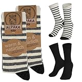 MEDOLY Alpaka Socken (4 Paar) THERMO Wintersocken mit Alpaka- & Schafwolle für Damen & Herren warme Wollocken