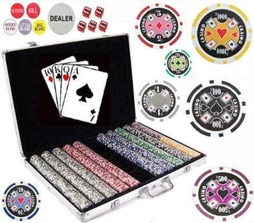 One of a Kind 1000 Pcs 11.5 Gram Clay Composite Chips with Gaming Accessories.
