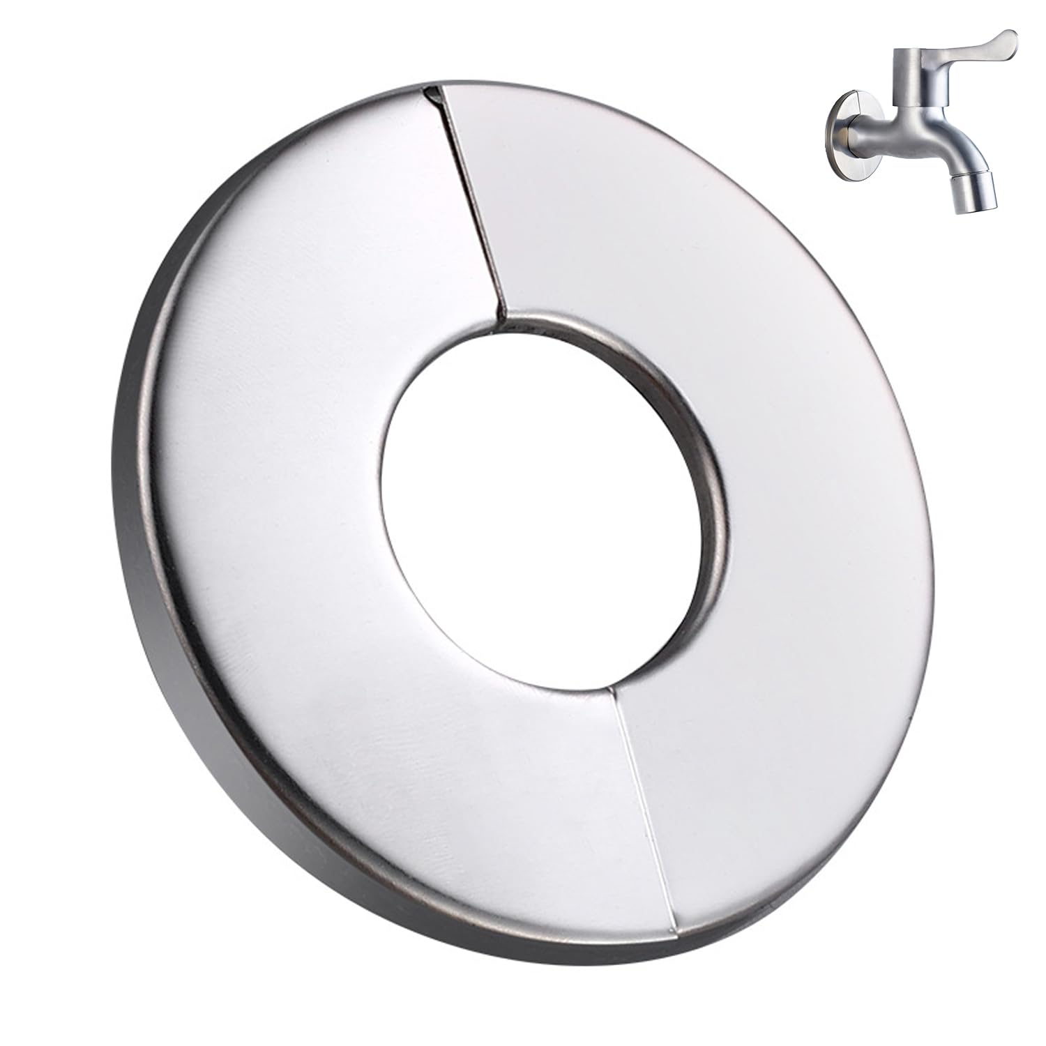 WUBAYI Placa de escudo redonda de acero inoxidable, brida de cubierta para grifos de cocina, montaje en fregadero e inodoro, anillo decorativo para accesorios de fontanería