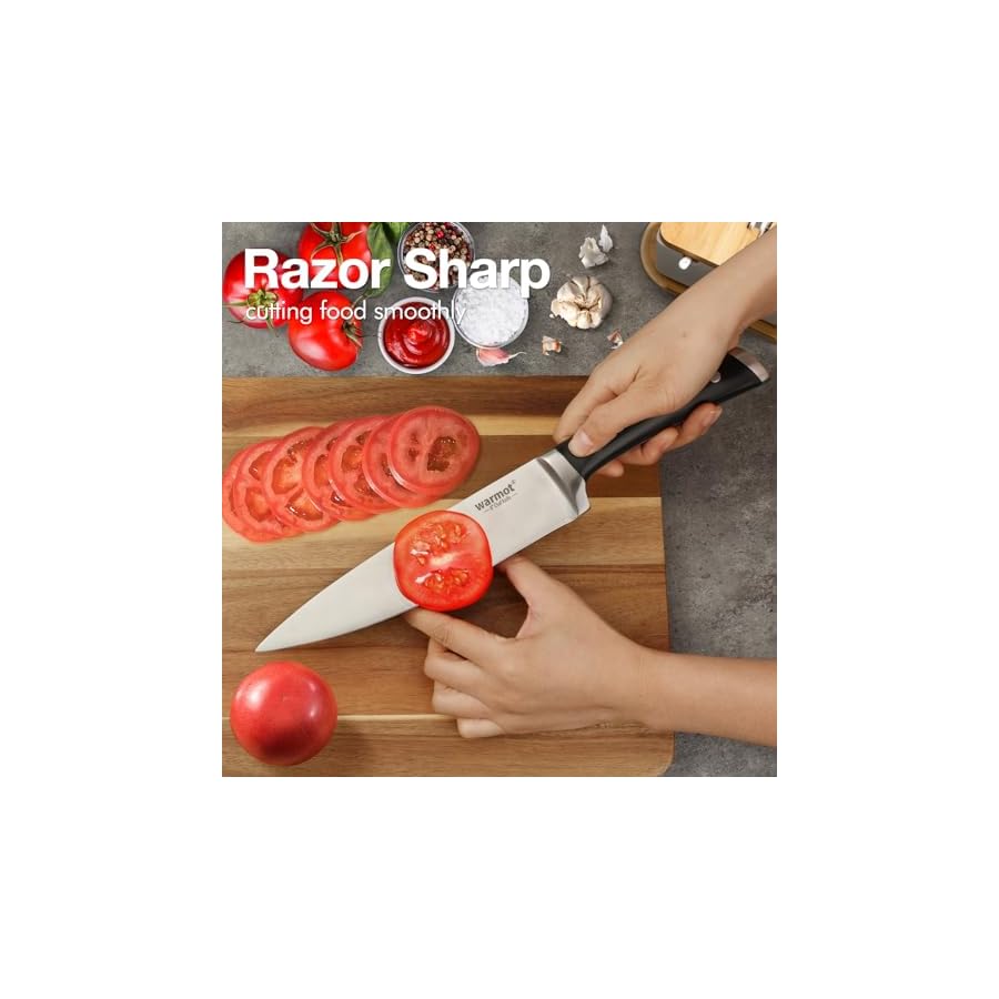 warmot-Professional-Kitchen-Knife-Set-3-Pcs-Chef-Knife-Set-Sharp-Knives-Sets-for-Kitchen-High-Carbon-Stainless-Steel-Cooking-Knife-Triple-Riveted-Handle-with-finger-protectors-with-Gift-Box warmot® Professional Kitchen Knife Set, 3 Pcs Chef Knife Set Sharp Knives Sets for Kitchen High Carbon Stainless Steel, Cooking Knife Triple Riveted Handle with finger protectors with Gift Box