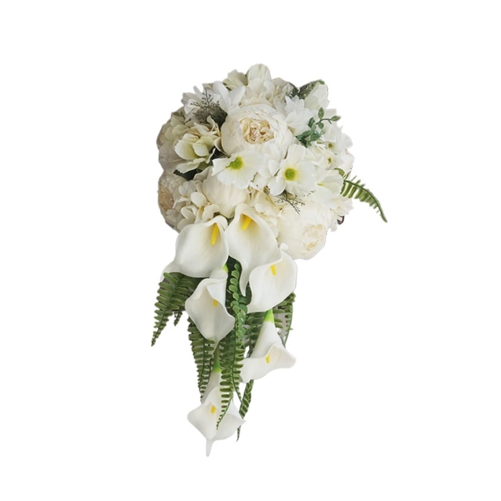 SHENJMAI Artificial Flower Bouquet Wedding Bouquet Silk Roses Flowers Bridal Artificial A Marriage Bridesmaids(White)