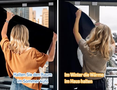 SwartLife Fenster verdunkelung saugnapf, 240 x 145cm verdunklungsfolie für Fenster, für Dachfenster verdunkelung und Sonnenschutz Fenster innen | Tragbare Reise verdunklungsrollo, verdunkelungsfolie