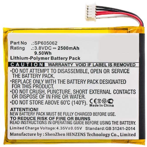 Synergy Digital Tablet Battery, Works with Vtech 80-169500 Tablet, (Li-Pol, 3.8V, 2500mAh) Ultra High Capacity, Compatible with Vtech SP605062 Battery