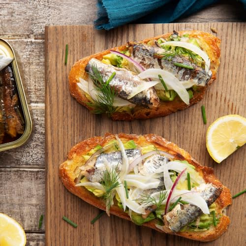 Image of Season Sardines in Extra Virgin Olive Oil, 4.37 Oz Tins, 12-Pack | Wild Caught, 22g of Protein, Keto Snacks, More Omega 3's Than Tuna, Kosher, High in Calcium, Canned Sardines