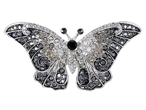 Alilang Empress Monarch Winged Butterfly Crystal Rhinestone Brooch Pin