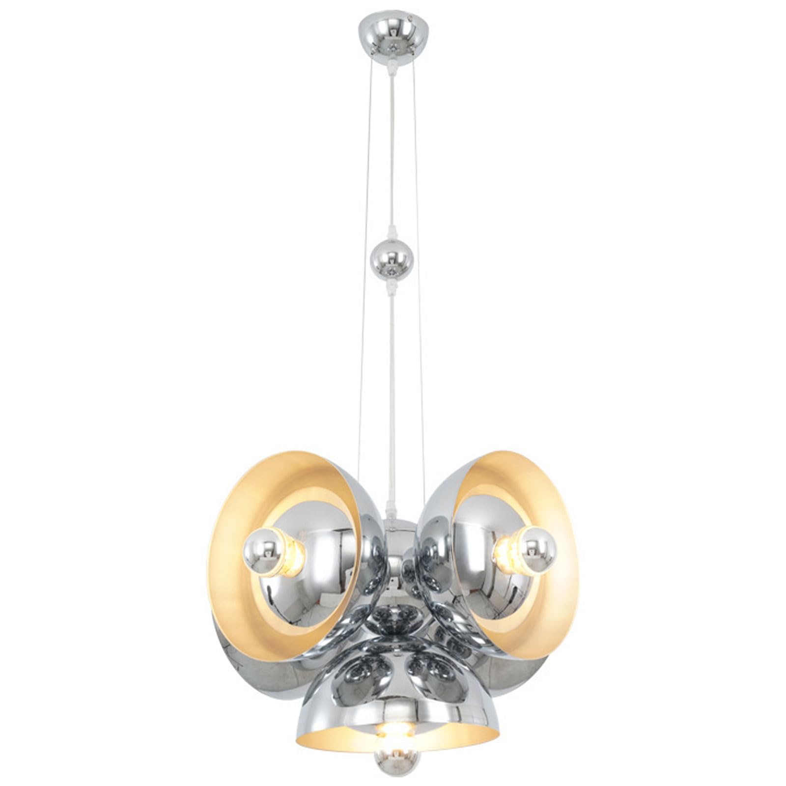 Plafonnier chrome 16" multi-têtes pour illuminer un restaurant sombre