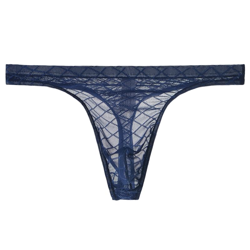 TNNRAO Herren Strings Tanga Höschen ultradünnes Mesh Transparent Tanga sexy weich Atmungsaktiv dünner Beutel Männer Höschen String