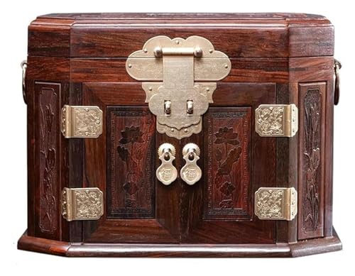 KEuLen Joyero de Madera, Caja Joyero, Joyero Madera, Caja de Almacenamiento de Madera de Caoba Multicapa for el hogar, Organizador de Joyas(A)