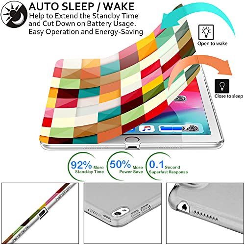 Image of DuraSafe Cases for iPad 10.5 Inch 2017 Air 3 2019 [ PRO 10.5 Air 3rd Gen ] A1701 A2152 A2123 MUUL2HN /A MUUK2HN /A MUUJ2HN /A MQDX2HN /A PrintediPad Cover Translucent Frosted Hard Back - Color Grid