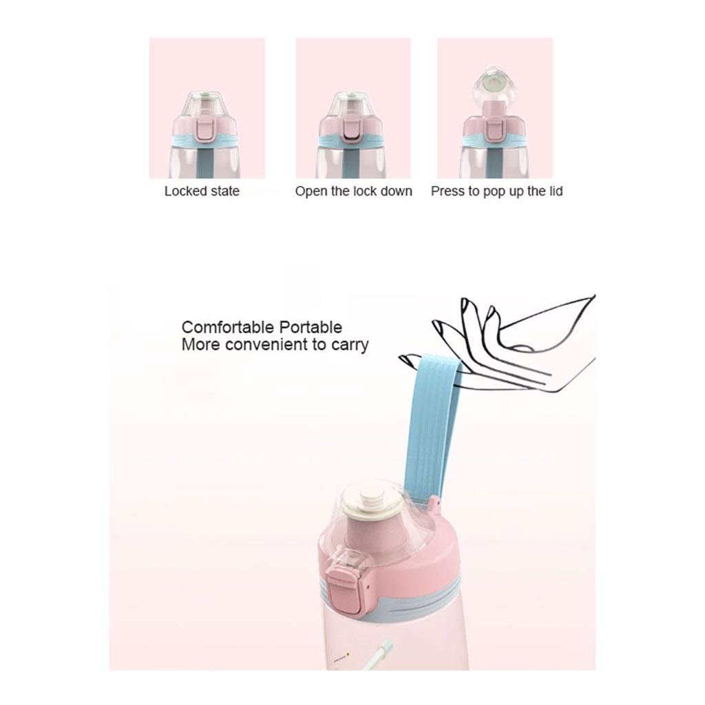Botella de agua, botella de agua a prueba de fugas, botella de agua deportiva, bonita botella de agua para la escuela, niños y niñas, botella a prueba de fugas, botellas de agua con tapa abatible de