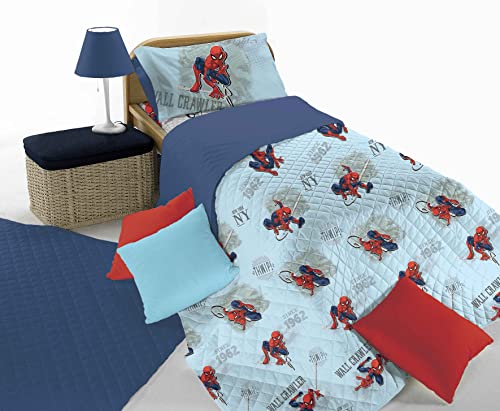 hermet Spiderman / Couvre-lit matelassé Simple Primaverile / Coton / 170 x 270 / Produit Officiel