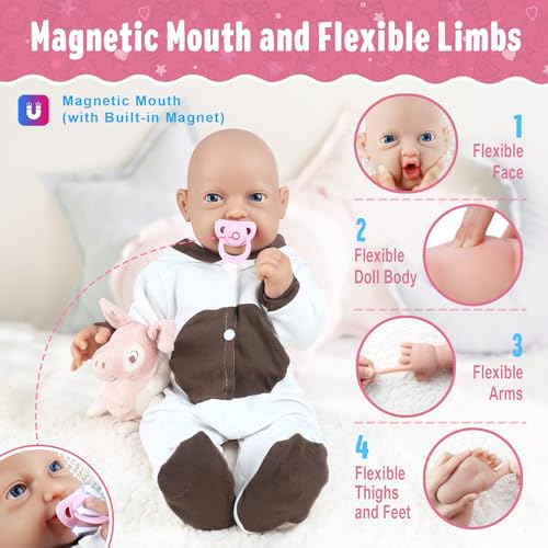 Muñeca Reborn de Silicona 14 Pulgadas Pesada 4 lb miniatura 4
