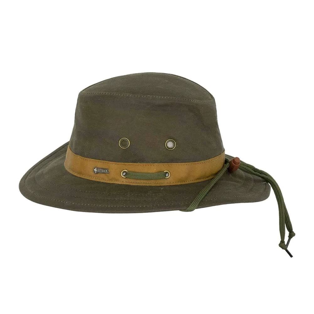 Outback Trading Unisex Willis Oilskin Vintage Durable Breathable Water-Resistant Windproof Cowboy Hat, Sage, Small