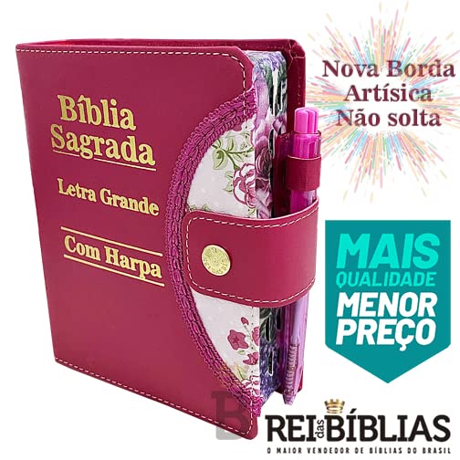 Bíblia Sagrada Letra Grande – Botão e Caneta
