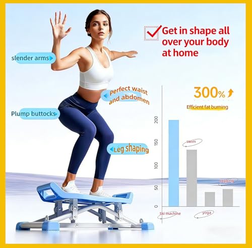 Plataforma Vibratoria Simulador de Esquí con Monitor LCD, Máquina de Esquí Interior Plegable con Bandas de Resistencia, Entrenador de Equilibrio para Torso y Ejercicio Integral, Capacidad 150 kg miniatura 3