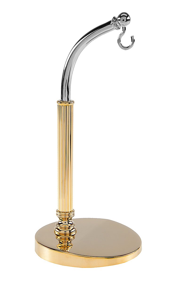 Hermann Jäckle S4 Taschenuhrständer Bicolor Silber Gold für 1 Uhr | Bicolor Uhrenständer für 1 Taschenuhr mit schwerem Standfuß zur sicheren Präsentation und Aufbewahrung