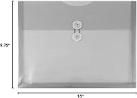 Vista 5 de Fundas de plástico con cierre de botón y cordel para guardar documentos (12 fundas de tamaño carta), de JAM Paper, Gris humo