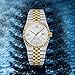 BESTKANG Men's Watch Quartz Luminous Date Fashion Waterproof Watch Classic Dress Stainless Steel Watches for Men (Two Tone White)