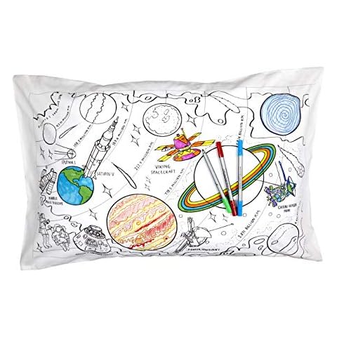 eatsleepdoodle Colouring Space Pillowcase with Markers Cover