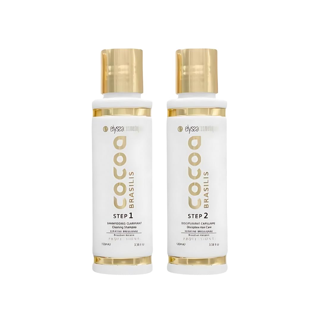 Elyssa Cosmetics Mini Kit Lissage Brésilien Cocoa Brasilis 2x100 ml - Chocolat - À base de cacao - Tous les types de cheveux