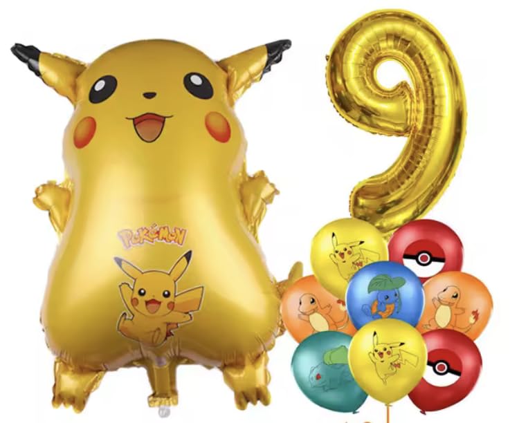 Pokémon Number/Numerical Balloons | 15+ Years | Pikachu | Nine