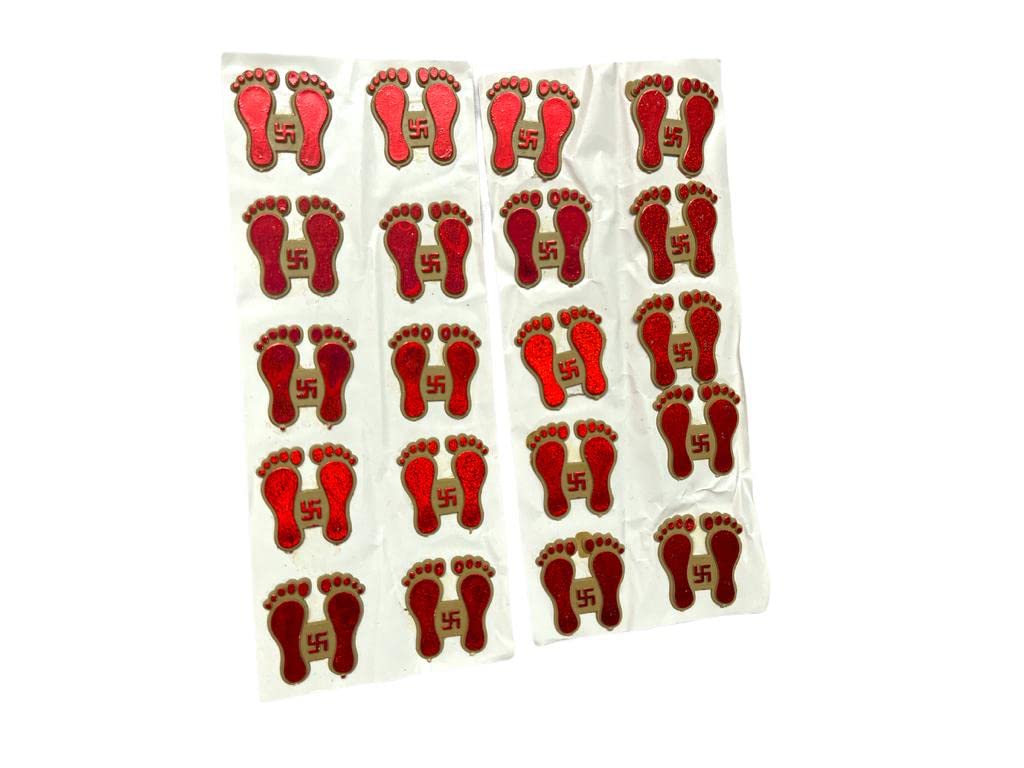 PVC Vinyl Laxmi Charan Stickers for Home Door Entrance Stickers for Diwali Decorationsc - Pack of 20 - Multicolor (B0BG2MT4PK) Amazon Price History, Amazon Price Tracker