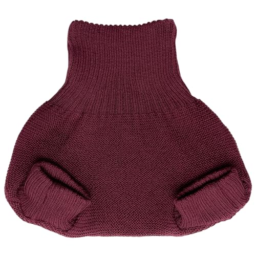 Image of Ecoable Organic Merino Wool Diaper Cover - Overnight Knit Diaper Cover for Fitted Cloth Diaper (EU62-68, Cassis)