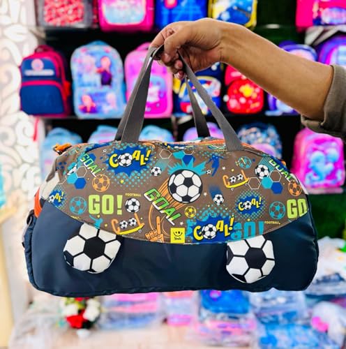Image of 3D Design Duffle Bag for Kids & Adult| Large Compartment Foldable Luggage with Shoulder Strap | Lightweight Travel & Short Trips Storage Organizer for Women (Football)