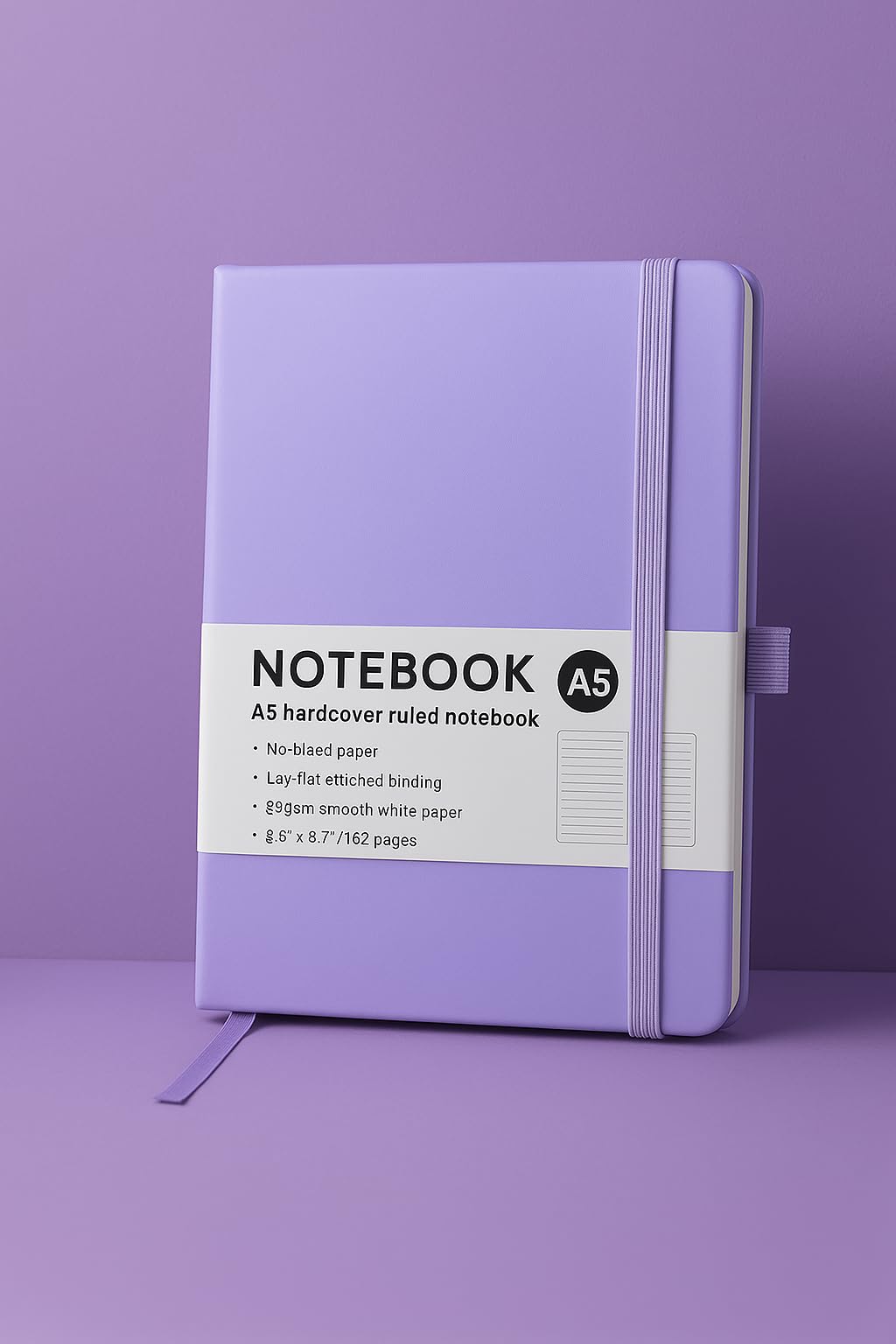 Top Sale A5 Dotted Notebook with Hardcover, 192 Pages, No Bleed Paper, Lay Flat Journal with Elastic Closure - Image 3