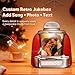 Soview Personalized Christmas Jukebox Speaker Custom Photo & Date Mini Music Player Vintage Desk Home Decor Xmas Birthday Anniversary Valentine's Day Gift